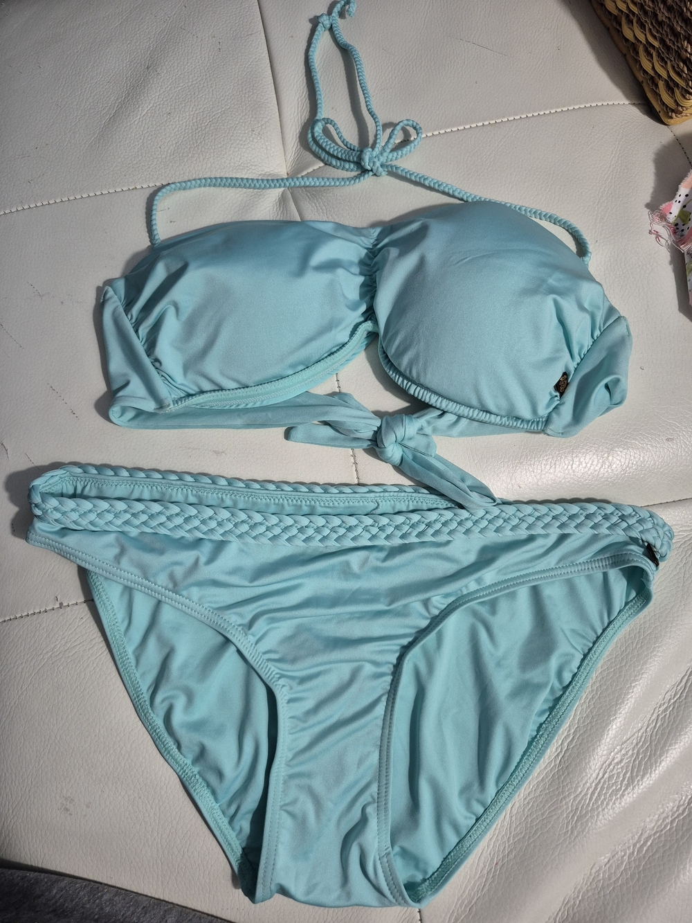 La Vie En Rose Aqua Triangle Bikini Top